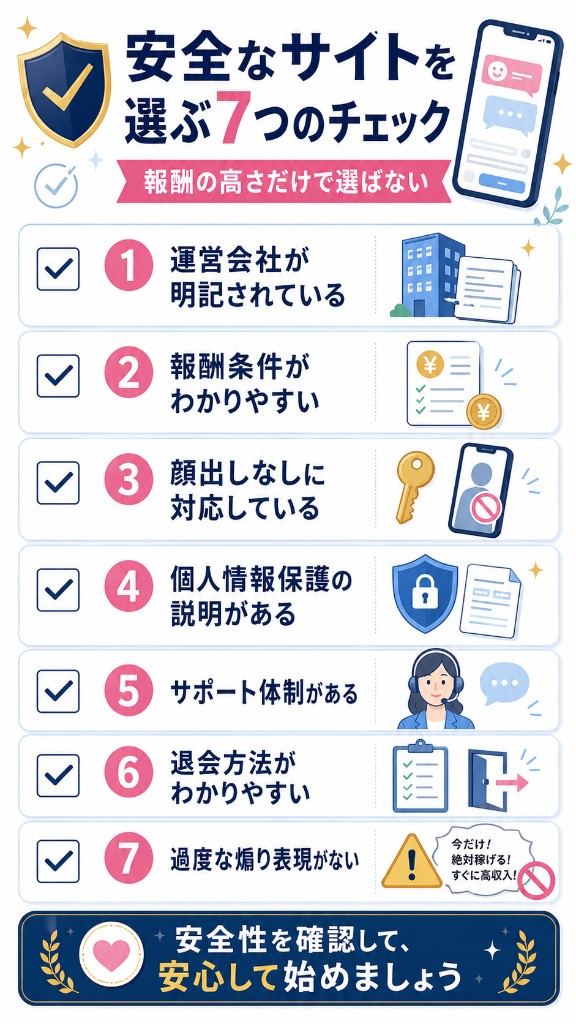 安全なライブチャットサイトの選び方チェックリスト